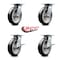 Service Caster 8 Inch Rubber on Aluminum Swivel Caster Set with Roller Bearings 2 Brakes SCC SCC-35S820-RAR-2-SLB-2 - alternate 5